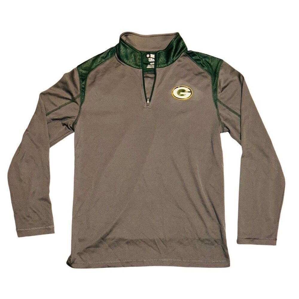 NFL Green Bay Packers 1/4 Zip Pullover Shirt Mens Medium Lightweight TX3 Cool